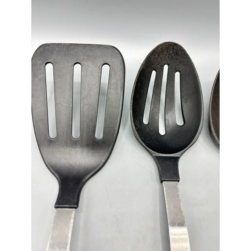 3 Pc‎ Kitchen Nylon Utensil Set Spatula Slotted Spoon Solid Spoon Made in USA